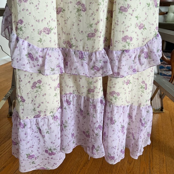 70s Sylvia Ann Prairie Dress Floral Boho Maxi Dress - Picture 7 of 15